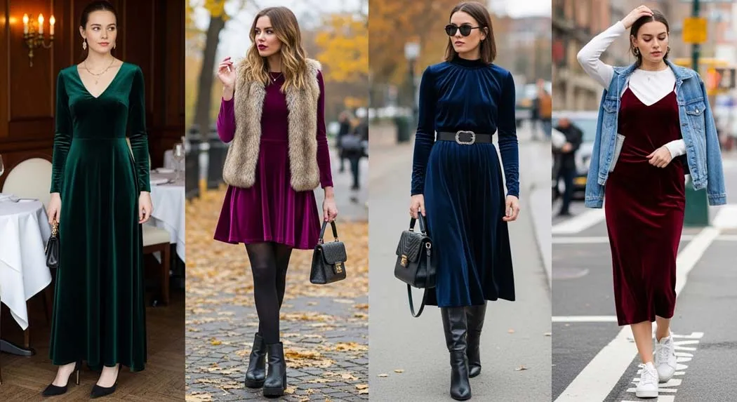 Velvet Dress Outfits