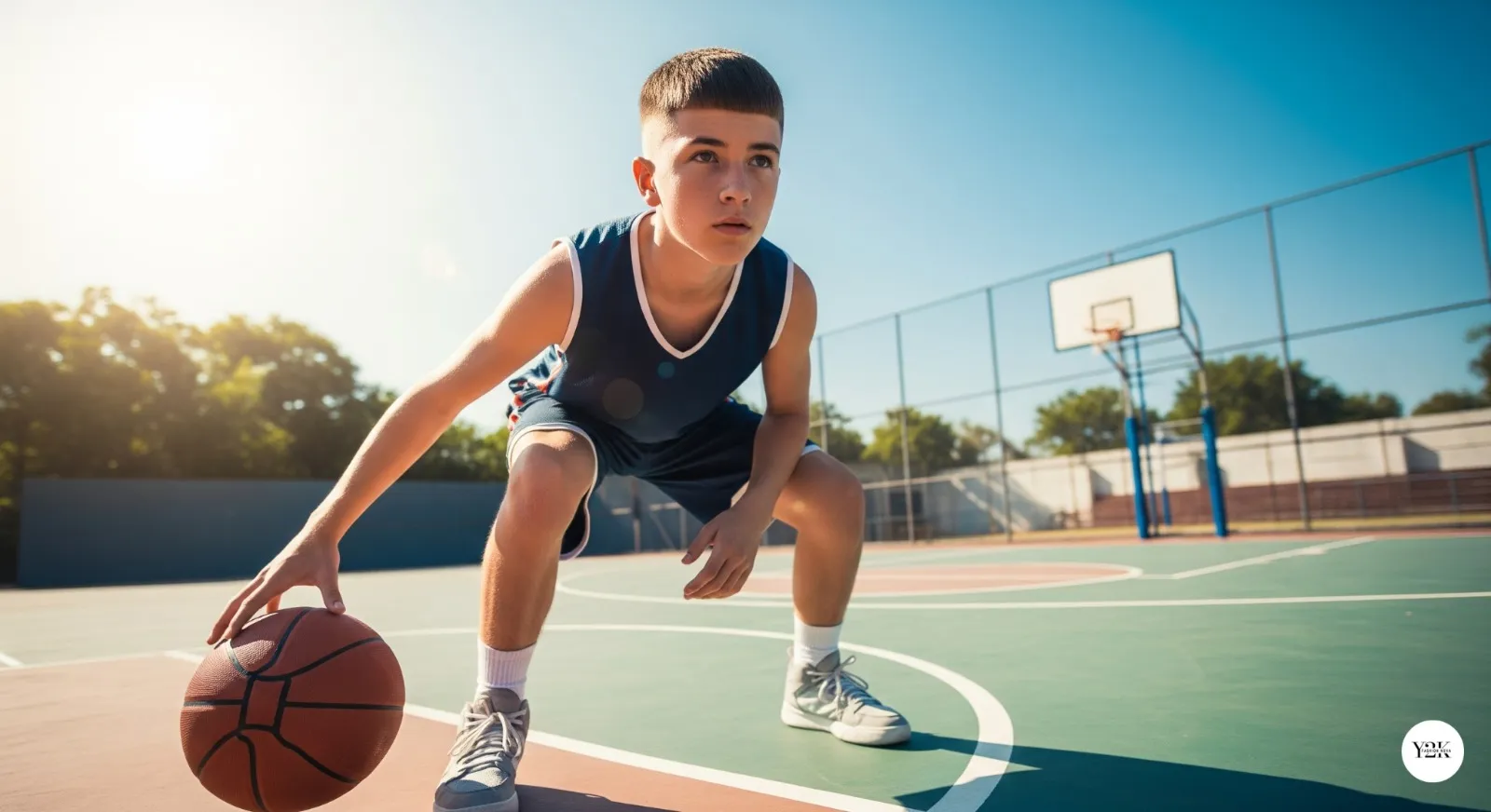 Teen boy with butch cut haircut for practical, active lifestyle
