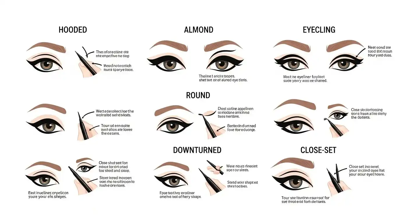 Eyeliner application for different eye shapes