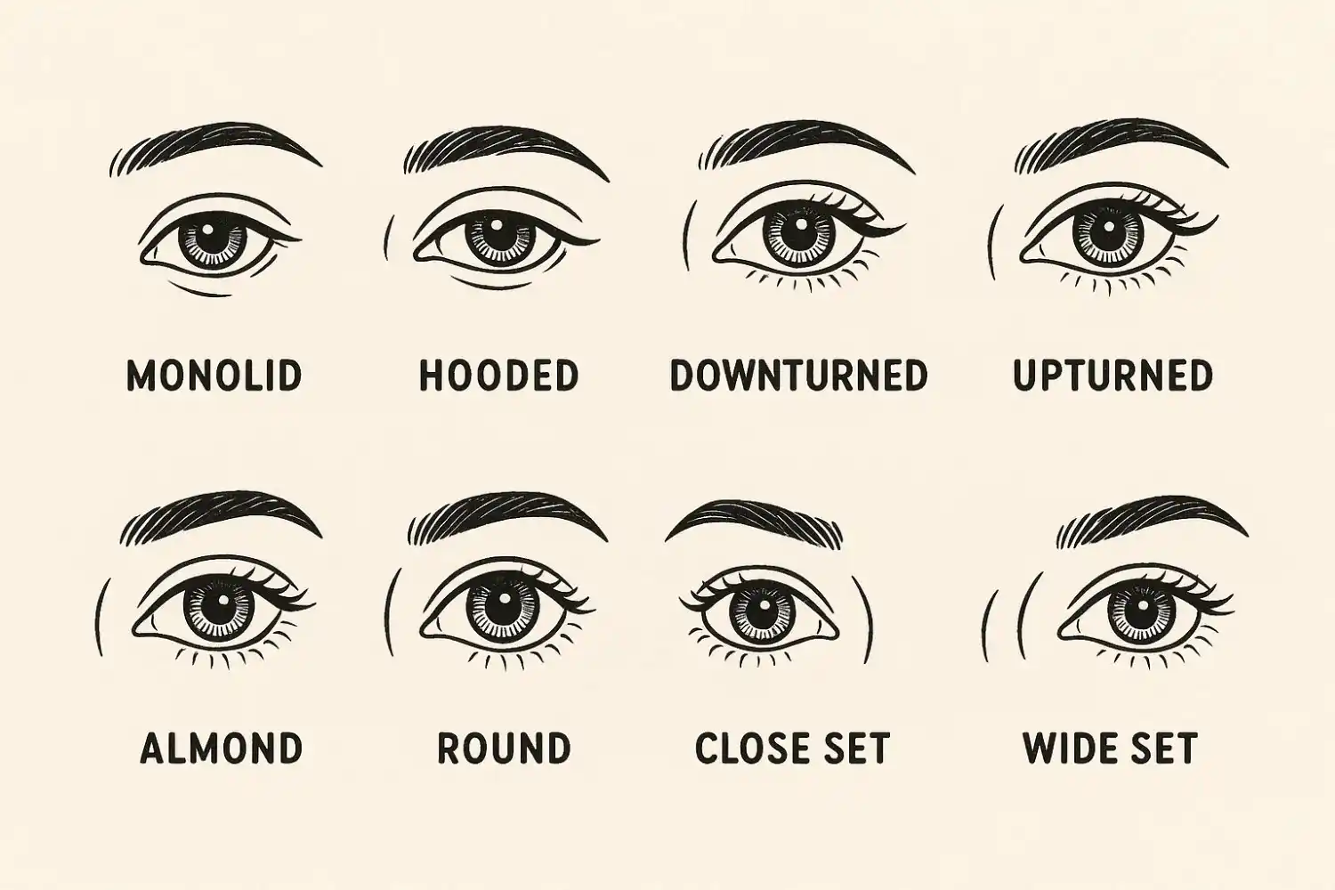 Illustrations of different eye shapes