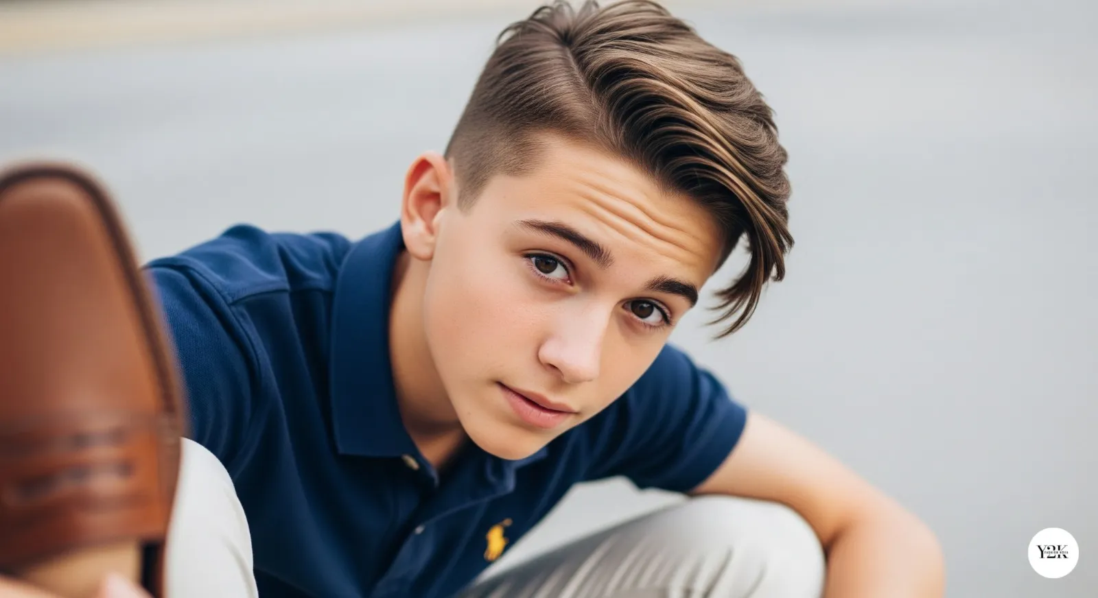 Teen boy with mid fade and side sweep haircut for versatile style
