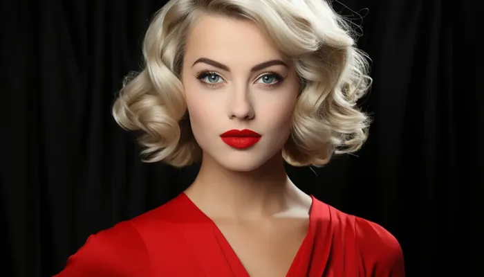 Old Hollywood bob with retro waves