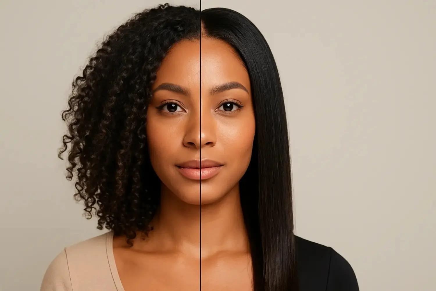 Side-By-Side curly and straight crochet hair styles