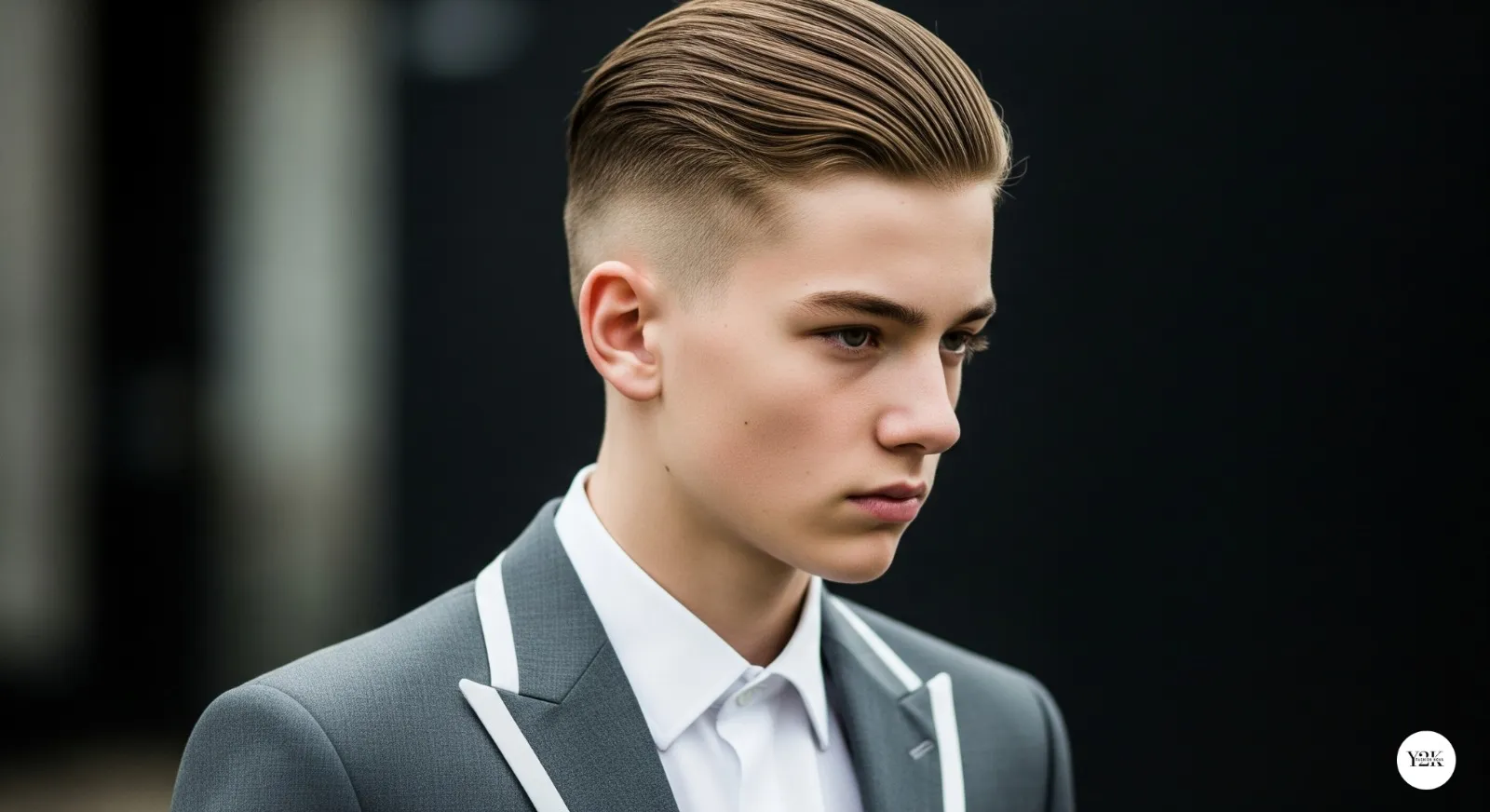 Teen boy with slicked back undercut hairstyle for mature look