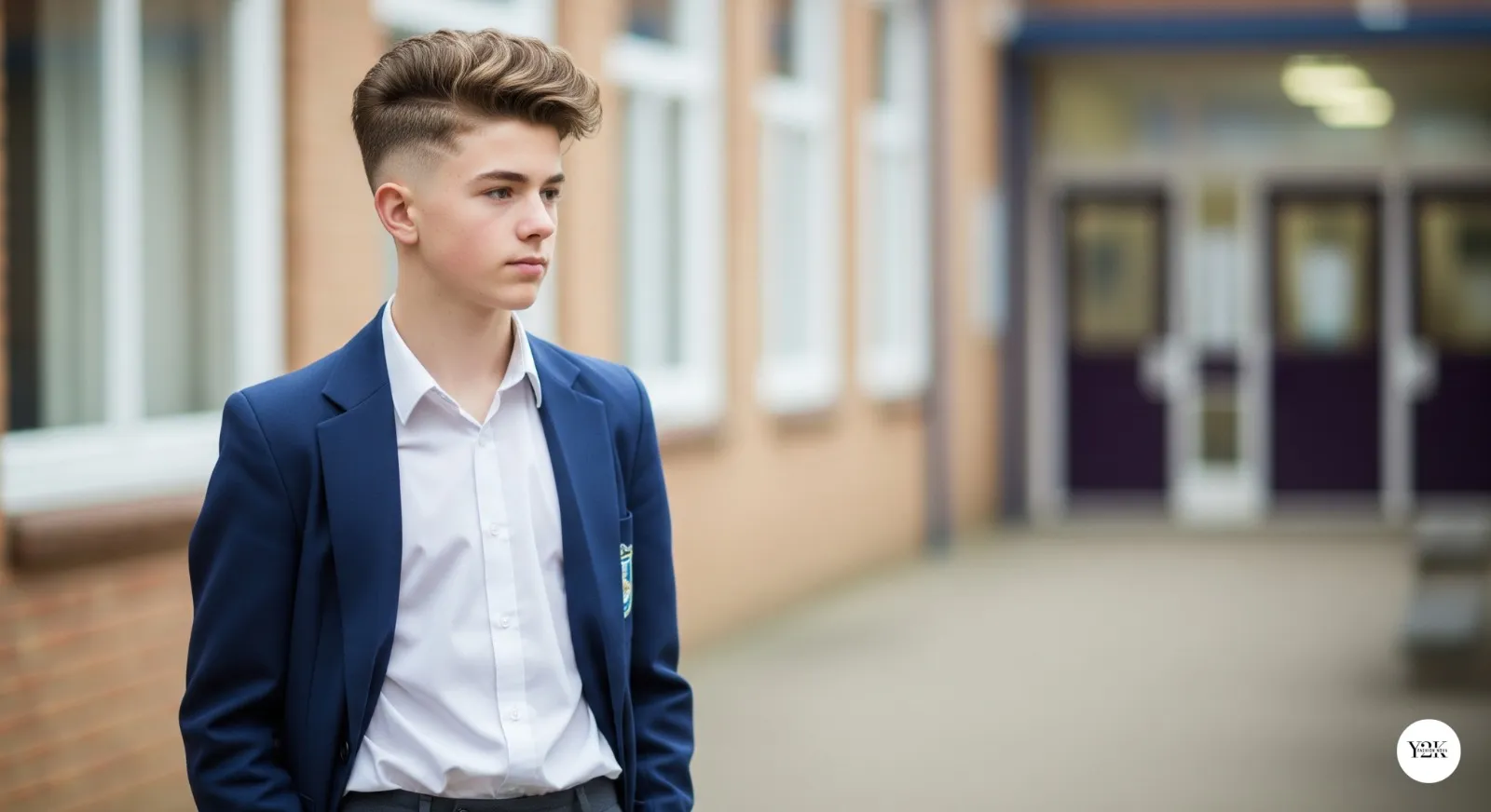 Teen boy with subtle undercut hairstyle suitable for school