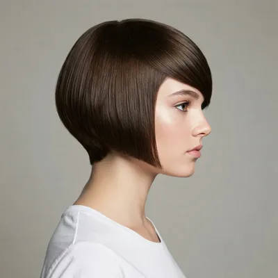 Inverted bob haircut with stacked layers